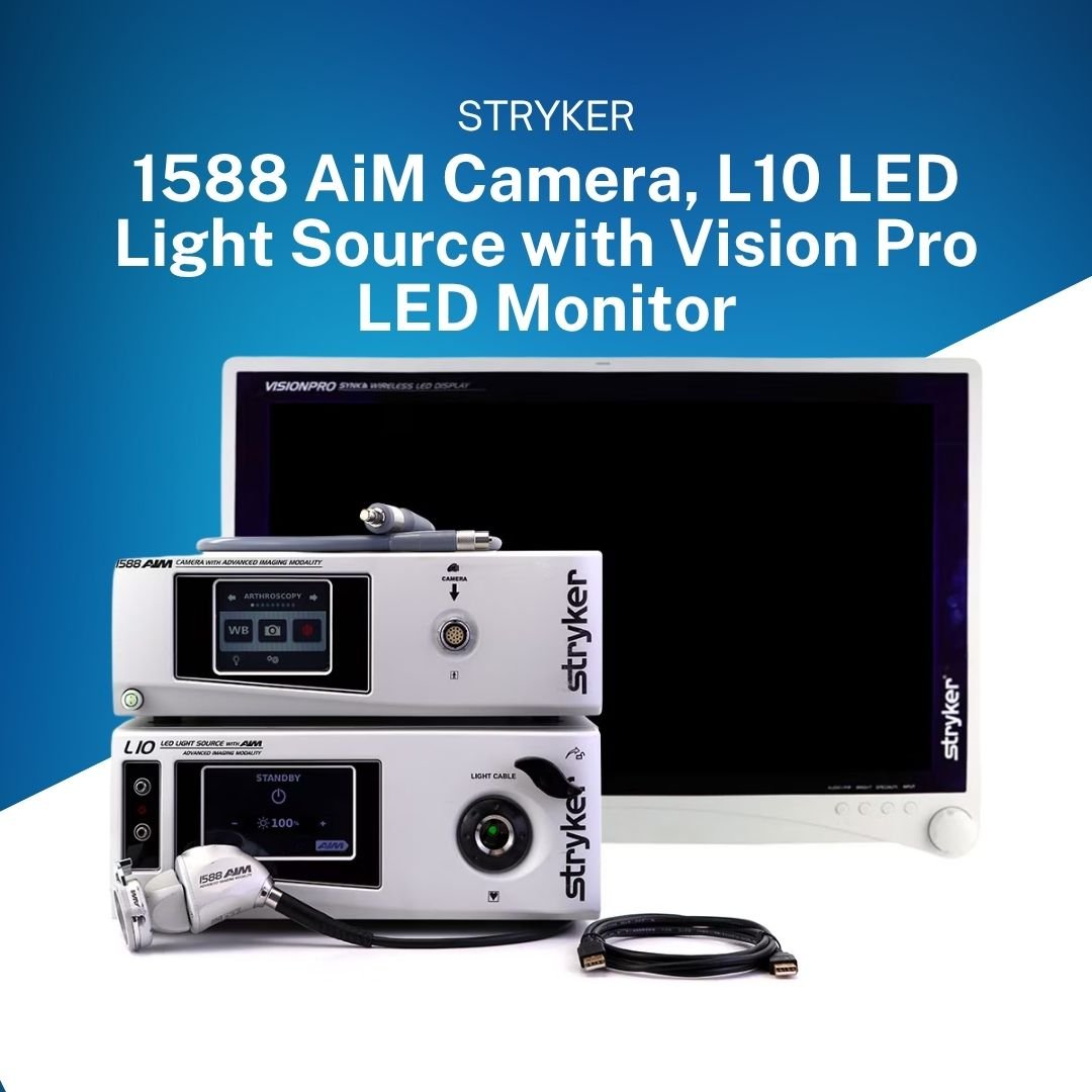 Pre-owned Stryker 1588 Camera System, L10 LED Light Source With VisionPro LED Monitor India